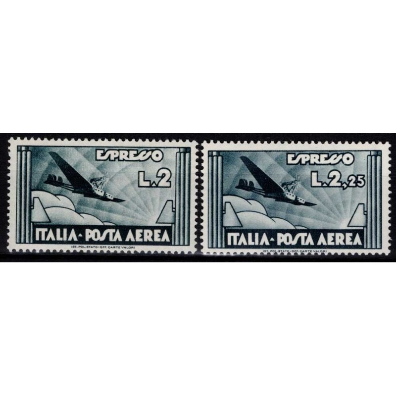 REGNO 1933 1934 P/A ESPRESSO AEREO 2,55 LIRE E 2 LIRE N.44-73 G.I M...