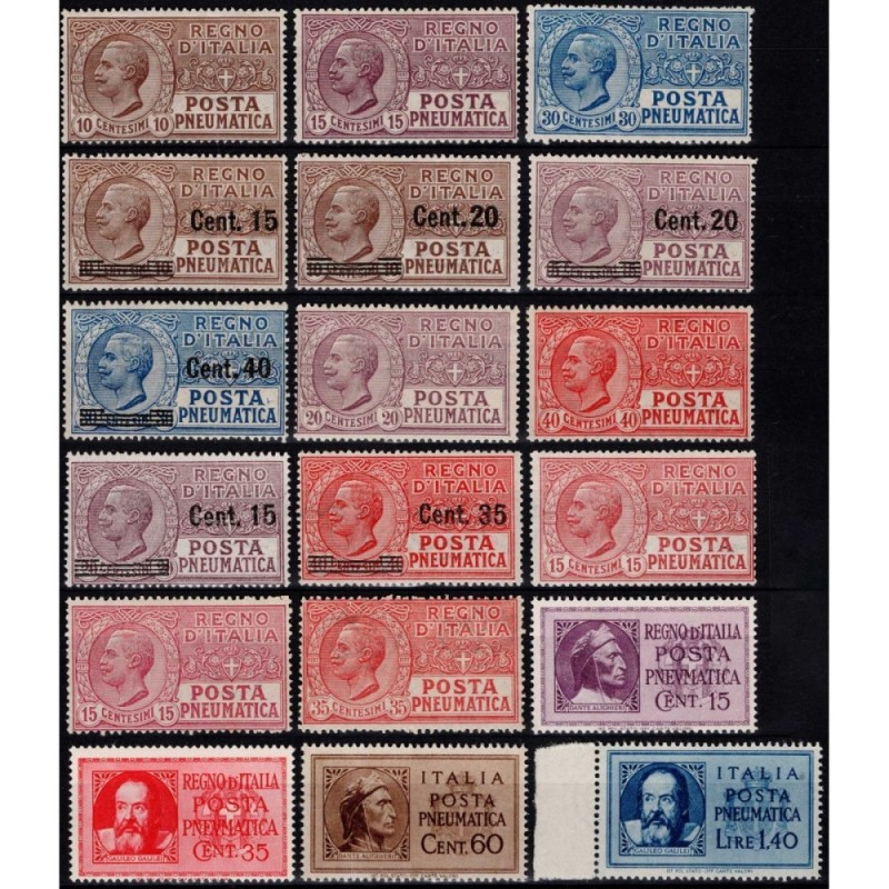 REGNO 1913-33 LOTTO POSTA PNEUMATICA 18 VALORI G.I. MNH**  | Filate...