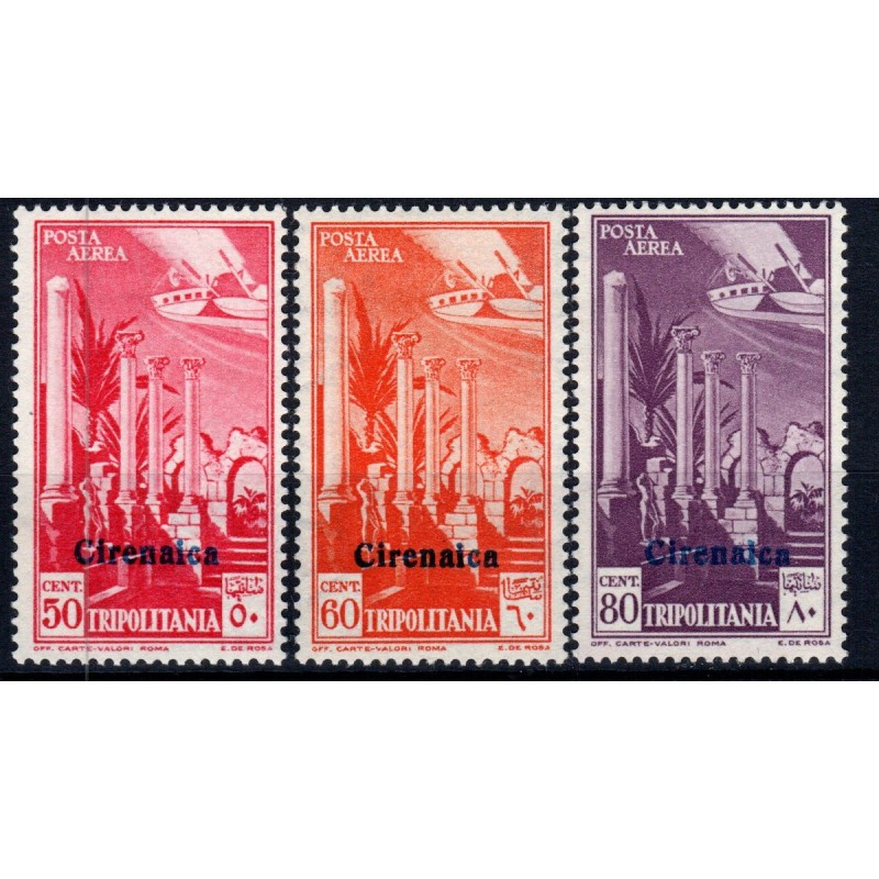 COLONIE 1932 CIRENAICA POSTA AEREA SOPR. S.23 G.I MNH**  | Filateli...