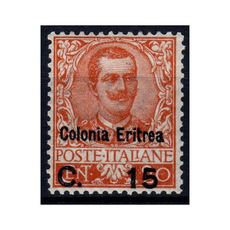 COLONIE 1905 ERITREA SOPR. 15 c. SU 20 c. N.30 G.I MNH** OTT. CENTR...