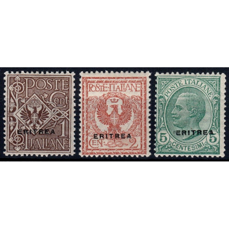 COLONIE 1924 ERITREA SOPR. 3 VALORI S.17 G.I MNH**  | Filatelia Meloni