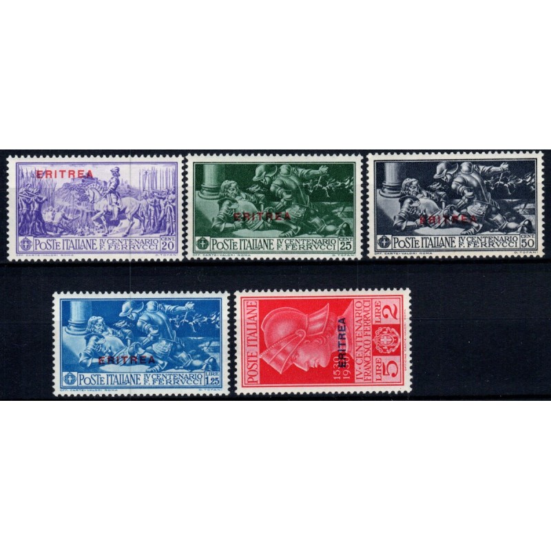 COLONIE 1930 ERITREA FERRUCCI 5 VALORI S.37 G.I MNH**  | Filatelia ...