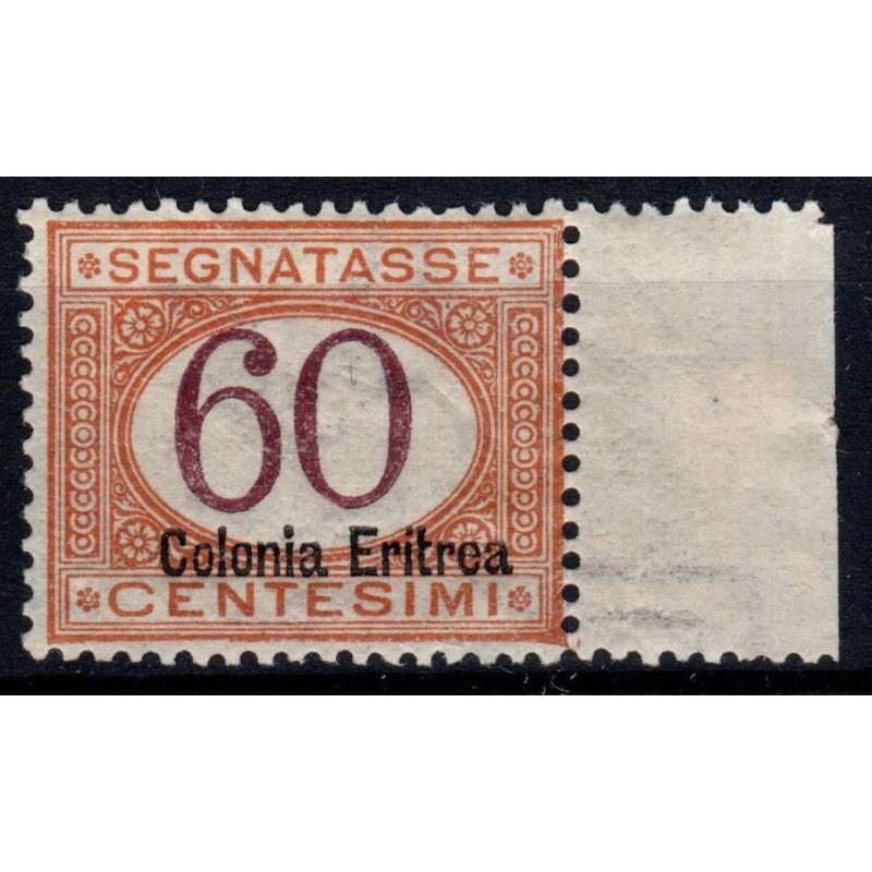 COLONIE 1926 ERITREA SEGNATASSE 60 CENT N.25 G.I MNH**  | Filatelia...