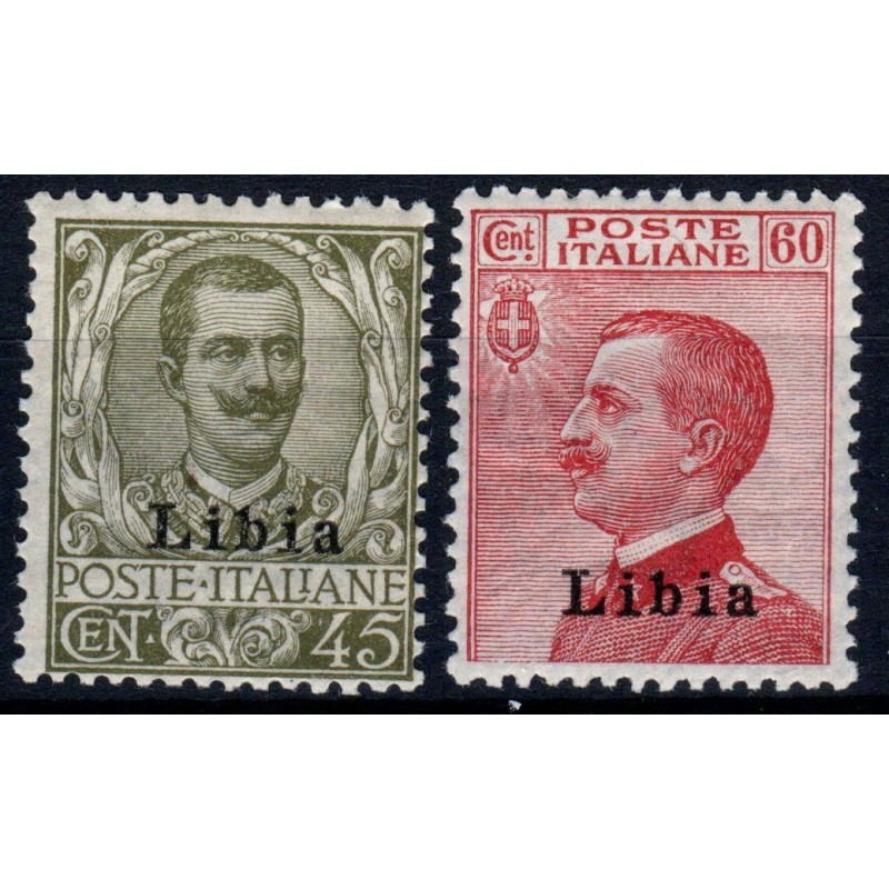 COLONIE 1917-18 LIBIA SOPR. 2 VALORI S.4 G.I MNH**  | Filatelia Meloni