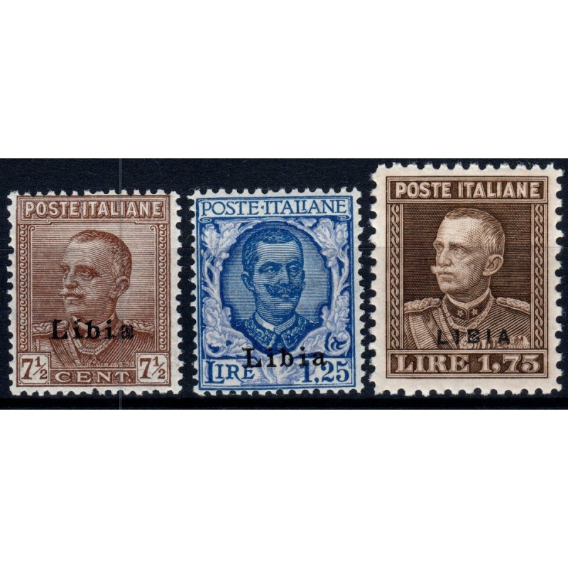 COLONIE 1928-29 LIBIA SOPR. 3 VALORI S.16 G.I MNH**  | Filatelia Me...