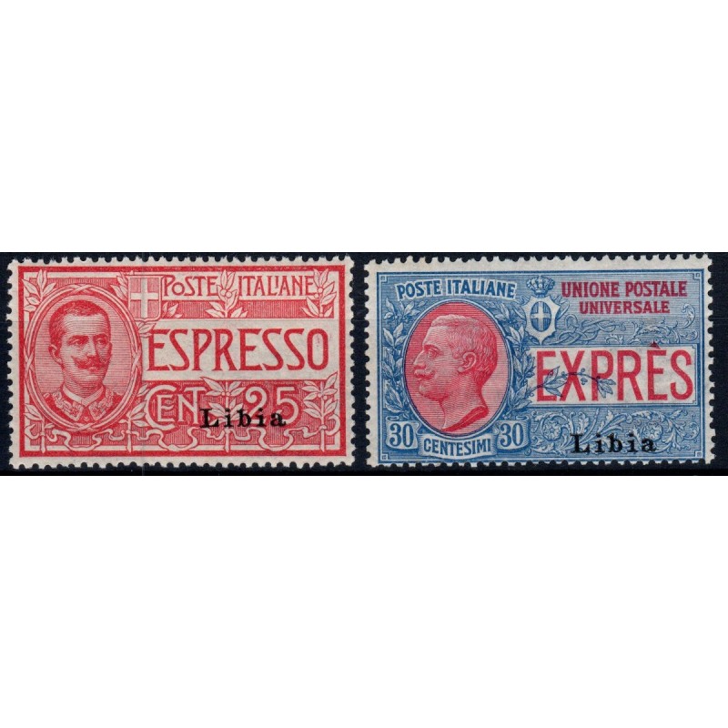 COLONIE 1915 LIBIA ESPRESSI 2 VALORI S.60 G.I MNH**  | Filatelia Me...