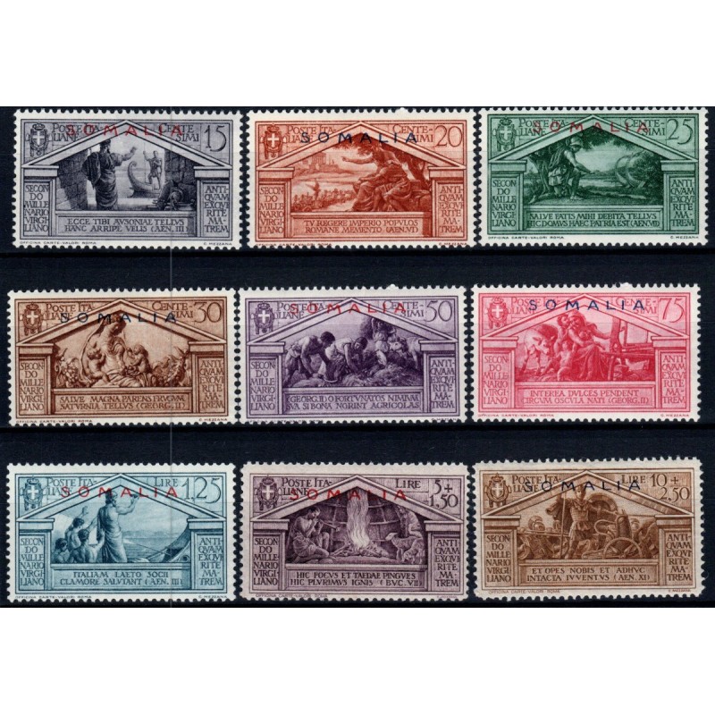 COLONIE 1930 SOMALIA VIRGILIO 9 VALORI S.32 G.I MNH**  | Filatelia ...