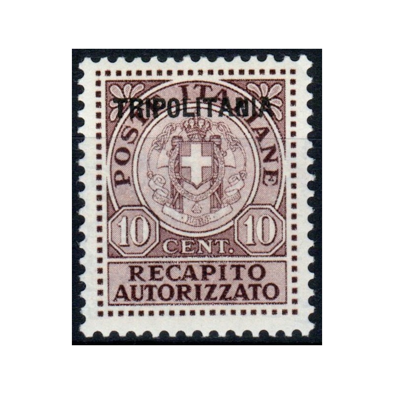 COLONIE 1931 TRIPOLITANIA RECAPITO AUTORIZZATO 10 C. N.1 G.I MNH** ...