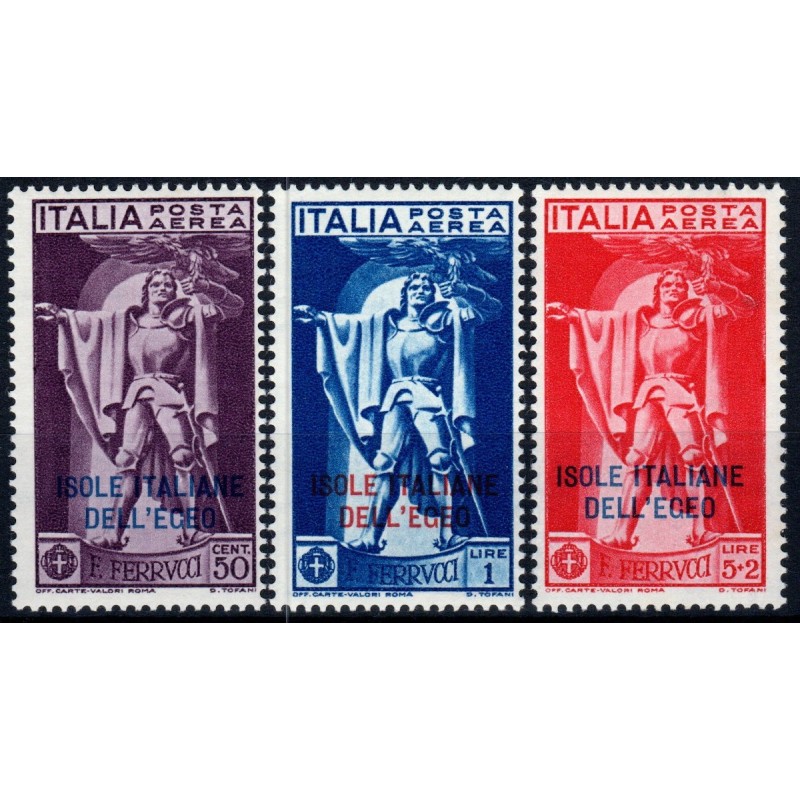 COLONIE 1930 EGEO POSTA AEREA FERRUCCI 3 VALORI S.27 G.I MNH**  | F...