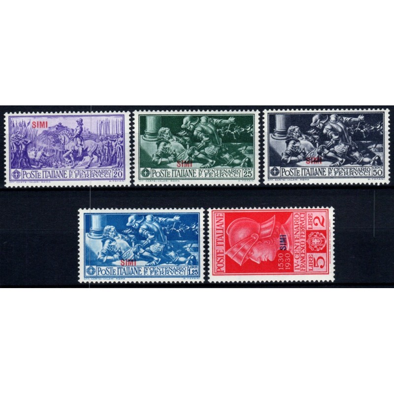 COLONIE 1930 EGEO SIMI FERRUCCI 5 VALORI G.I MNH**  | Filatelia Meloni