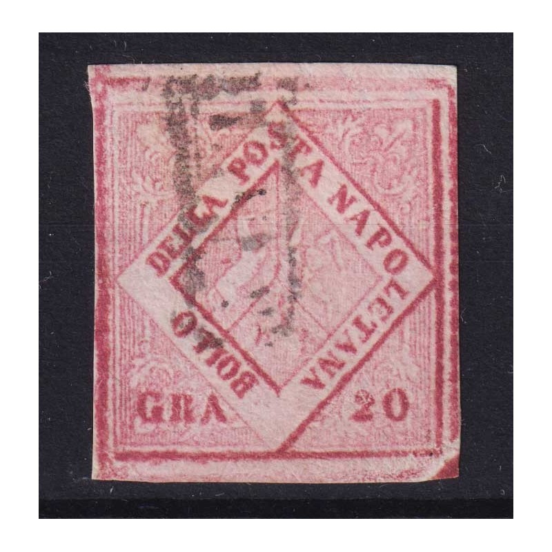 NAPOLI 1858 20 GRANA FALSO VI TIPO CARMINIO N.F13b CON FILIGRANA US...