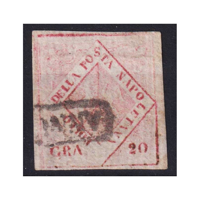 NAPOLI 1858 20 GRANA FALSO II TIPO CARMINIO SU CARTA VERGATA N.F9b ...