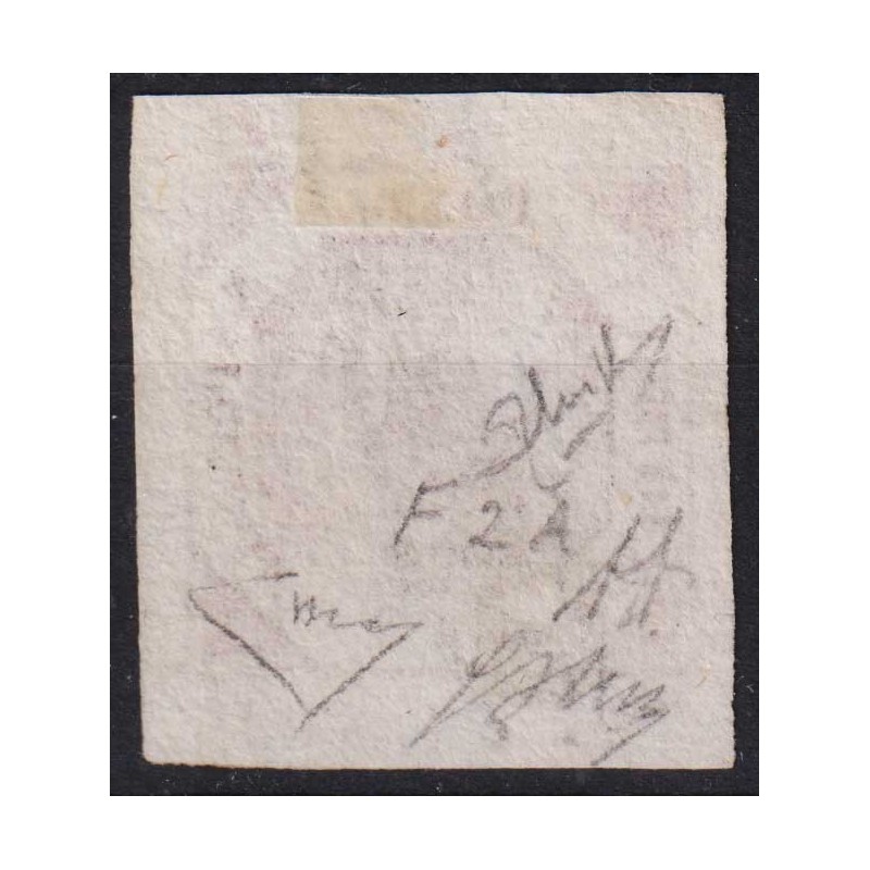 NAPOLI 1858 2 GRANA FALSO III TIPO CARMINIO VIOLACEO N.F2A US. 2 CE...