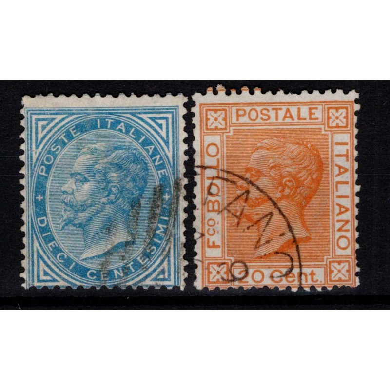 REGNO D'ITALIA 1877 10 CENTESIMI E 20 CENTESIMI N.27-28 US.  | Fila...