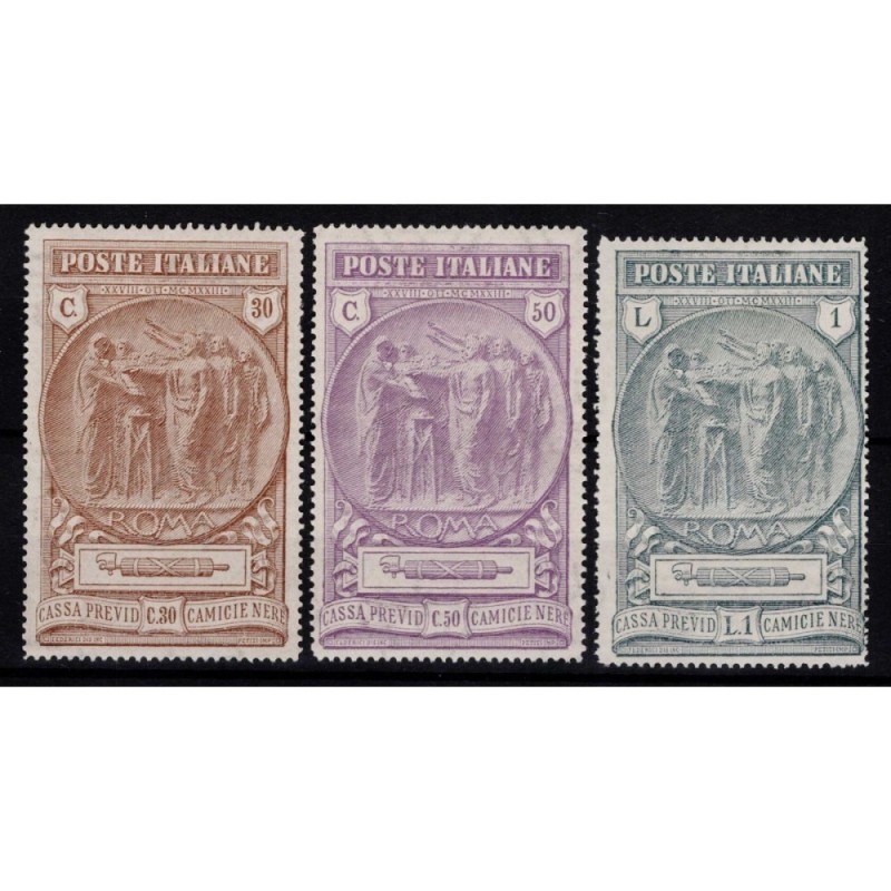 REGNO D'ITALIA 1923 CAMICIE NERE 3 V. G.O MH*  | Filatelia Meloni