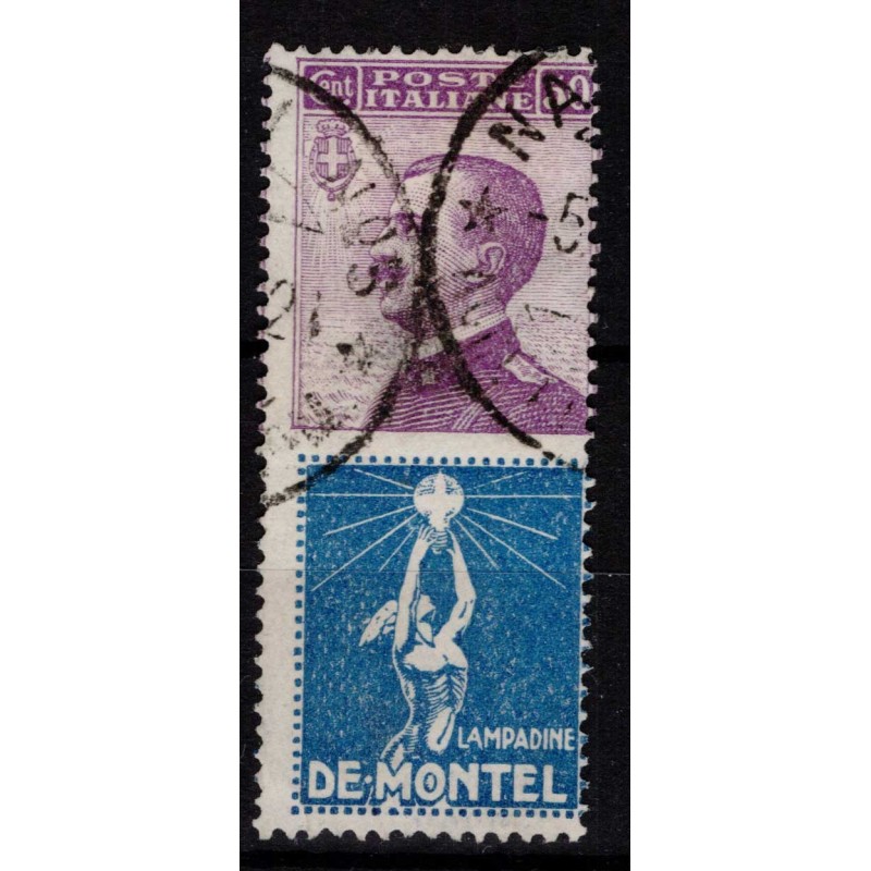 REGNO 1924-25 PUBBLICITARI 50 CENTESIMI DE MONTEL N.12 US.  | Filat...