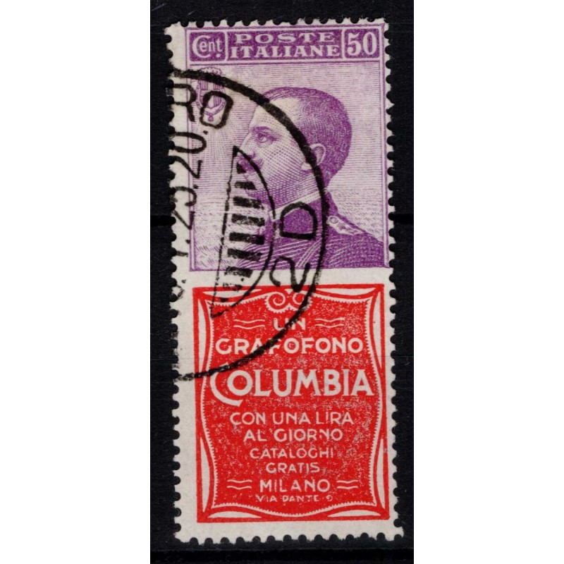 REGNO 1924-25 PUBBLICITARI 50 CENTESIMI COLUMBIA N.11 US.  | Filate...