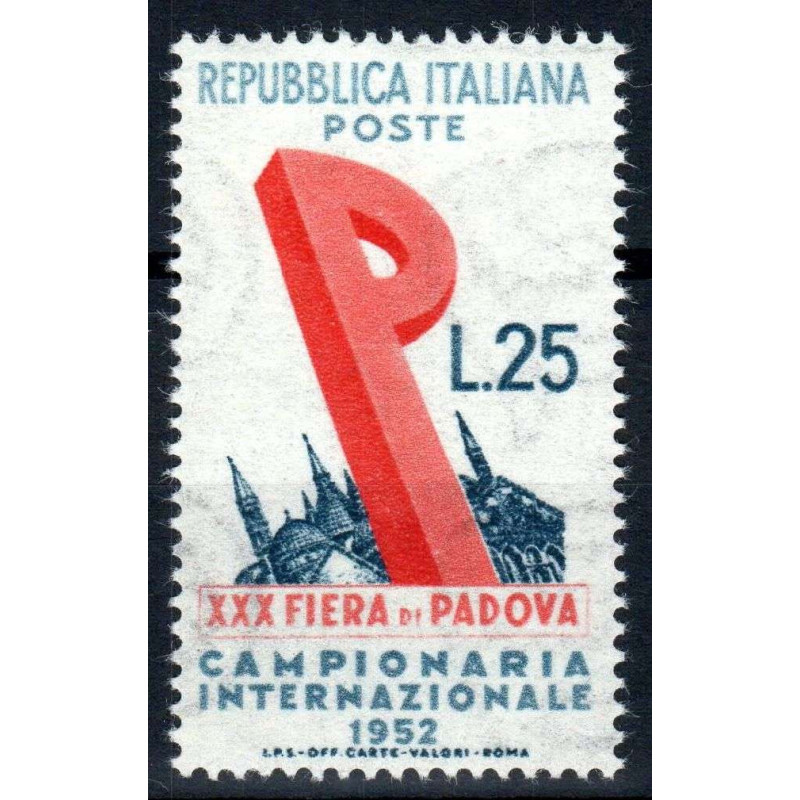 REPUBBLICA 1952 FIERA DI PADOVA G.I MNH** BEN CENTRATO 1  | Filatel...