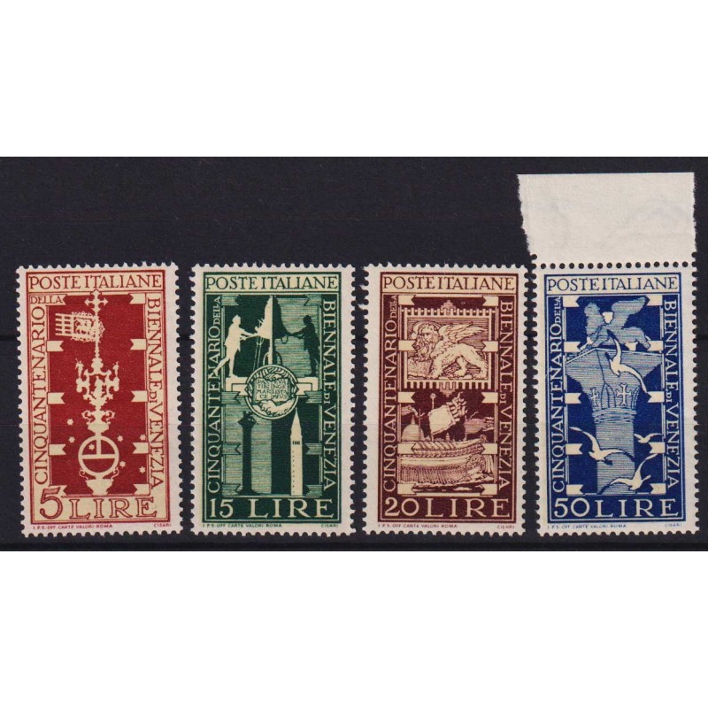 REPUBBLICA 1949 BIENNALE D'ARTE VENEZIA 4 V. G.I MNH**  | Filatelia...