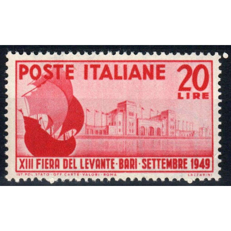 REPUBBLICA 1949 FIERA DEL LEVANTE DI BARI G.I MNH**  | Filatelia Me...