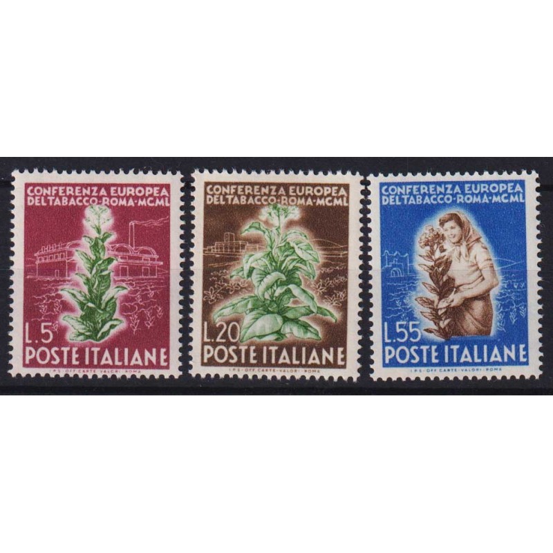 REPUBBLICA 1950 TABACCO 3 V. G.I MNH**  | Filatelia Meloni