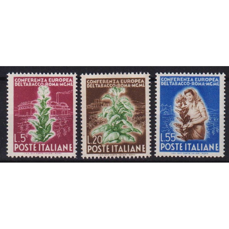 REPUBBLICA 1950 TABACCO 3 V. G.I MNH**  | Filatelia Meloni