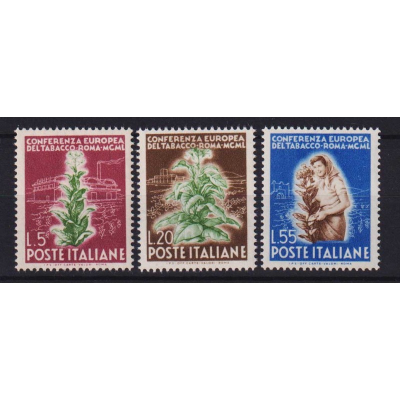 REPUBBLICA 1950 TABACCO 3 V. G.I MNH**  | Filatelia Meloni