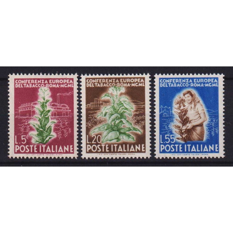 REPUBBLICA 1950 TABACCO 3 V. G.I MNH**  | Filatelia Meloni