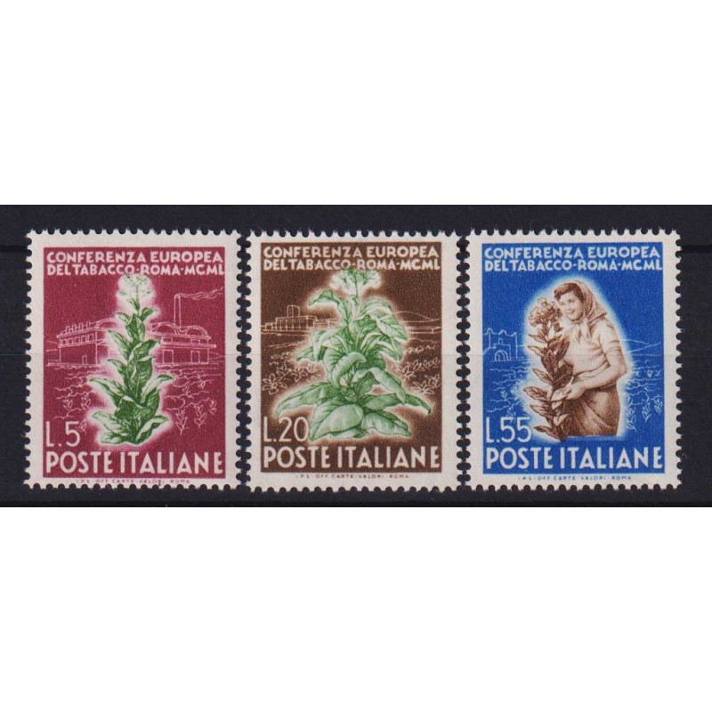 REPUBBLICA 1950 TABACCO 3 V. G.I MNH**  | Filatelia Meloni