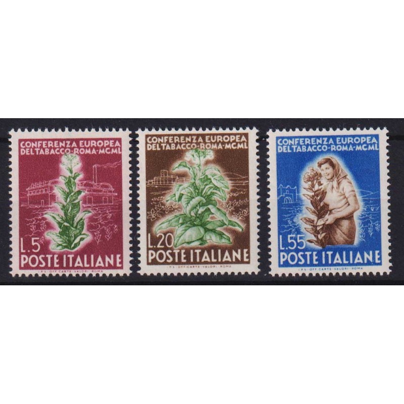 REPUBBLICA 1950 TABACCO 3 V. G.I MNH**  | Filatelia Meloni