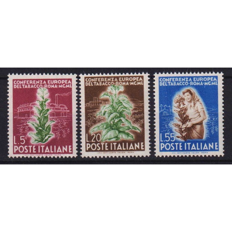 REPUBBLICA 1950 TABACCO 3 V. G.I MNH**  | Filatelia Meloni