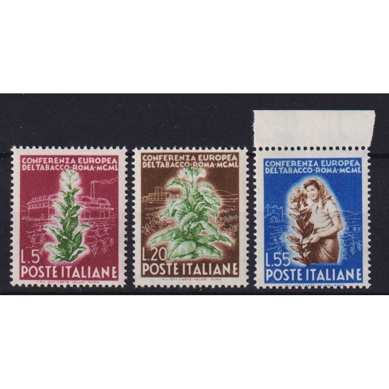 REPUBBLICA 1950 TABACCO 3 V. G.I MNH**  | Filatelia Meloni