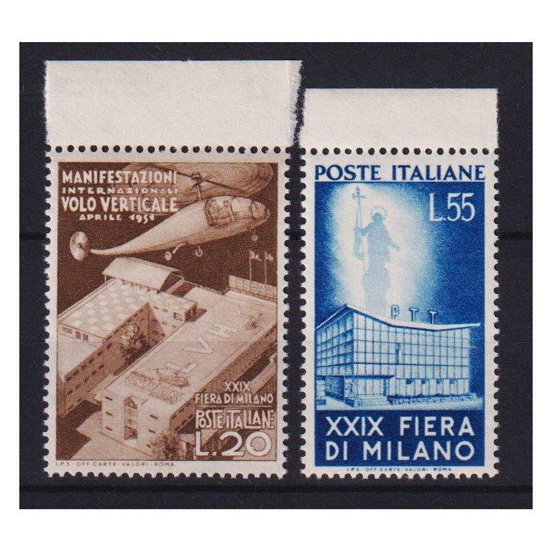 REPUBBLICA 1951 FIERA DI MILANO 2 V. G.I MNH** BORDO FOGLIO  | Fila...