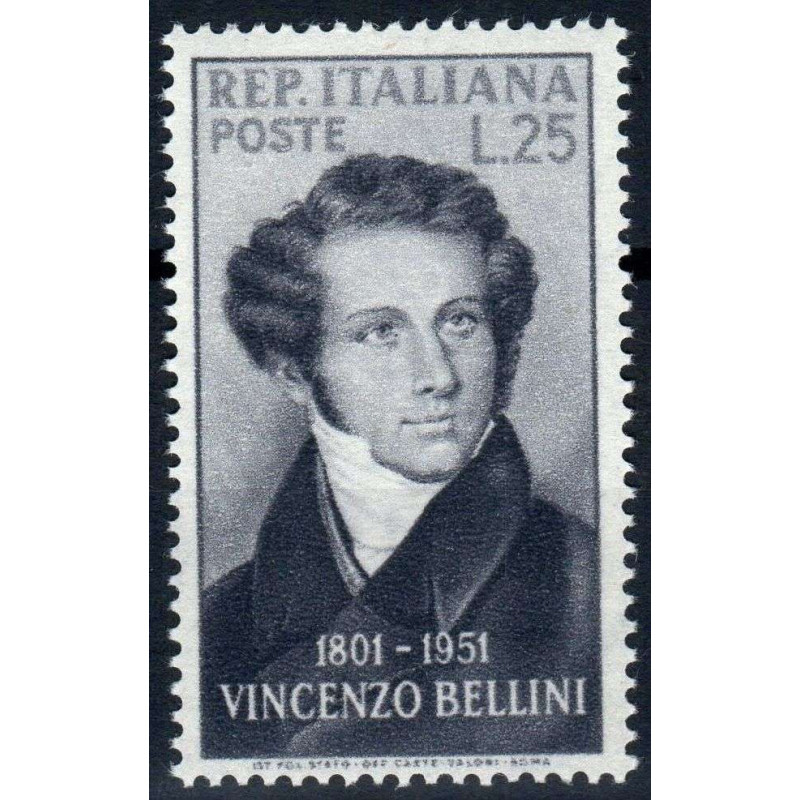 REPUBBLICA 1952 VINCENZO BELLINI G.I MNH** 8  | Filatelia Meloni