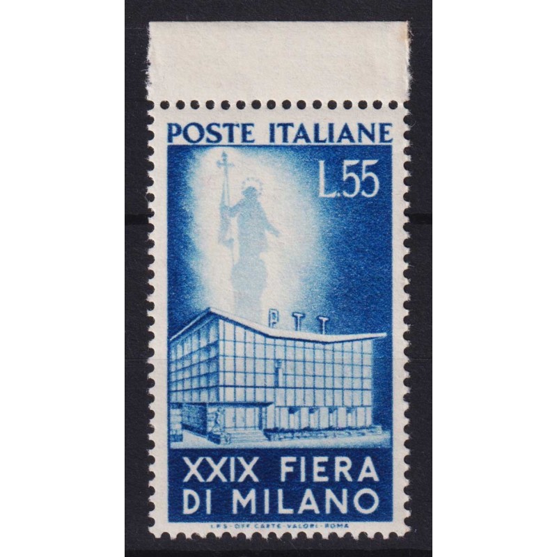 REPUBBLICA 1951 FIERA DI MILANO 55 LIRE G.I MNH** BORDO FOGLIO  | F...