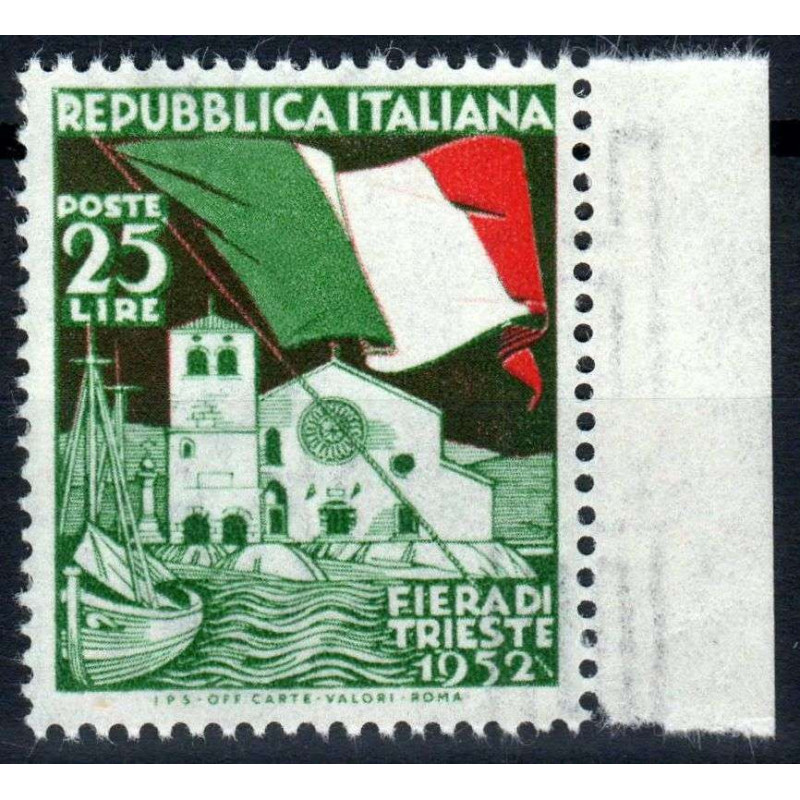 REPUBBLICA 1952 FIERA DI TRIESTE G.I MNH** BORDO FOGLIO 2  | Filate...