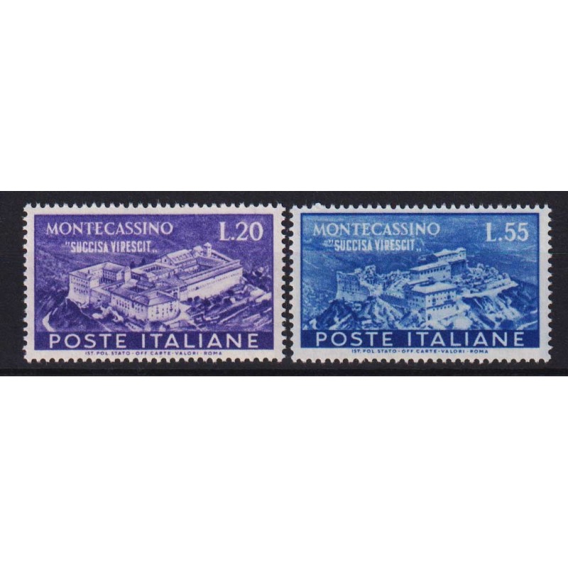 REPUBBLICA 1951 MONTECASSINO 2 V. G.I MNH**  | Filatelia Meloni