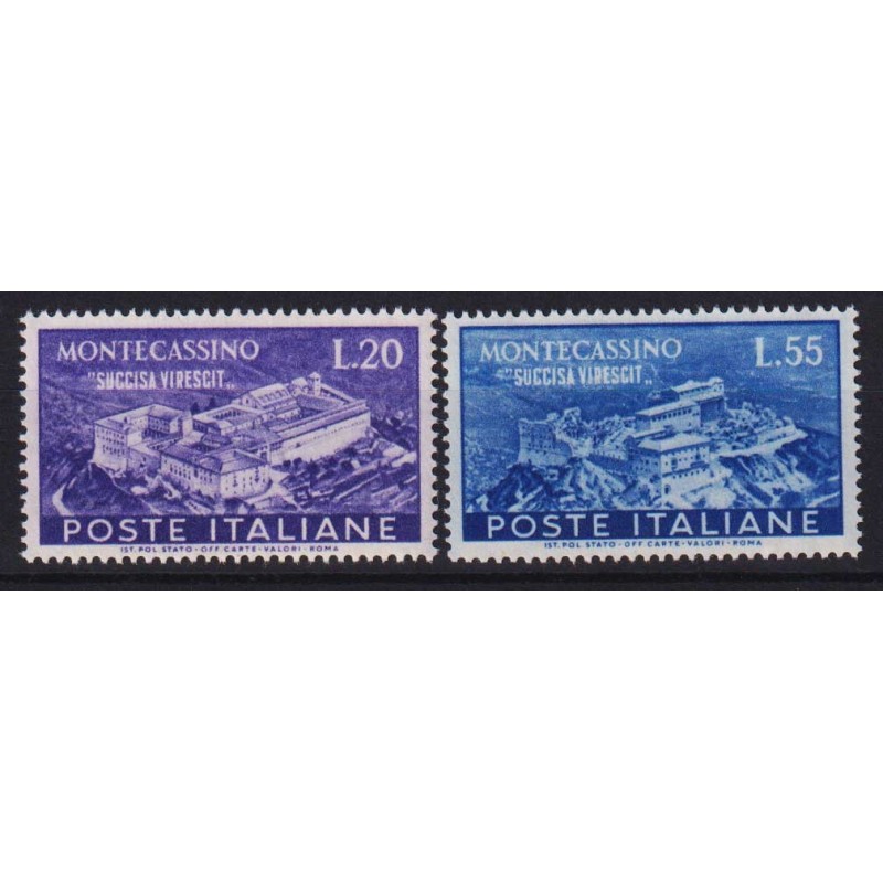 REPUBBLICA 1951 MONTECASSINO 2 V. G.I MNH**  | Filatelia Meloni