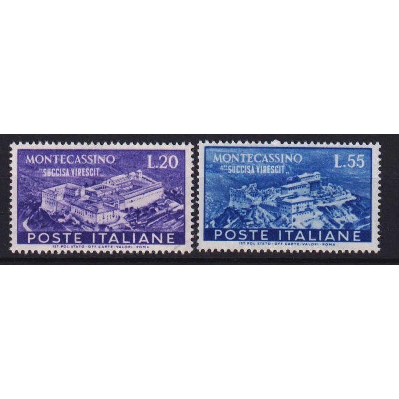 REPUBBLICA 1951 MONTECASSINO 2 V. G.I MNH**  | Filatelia Meloni