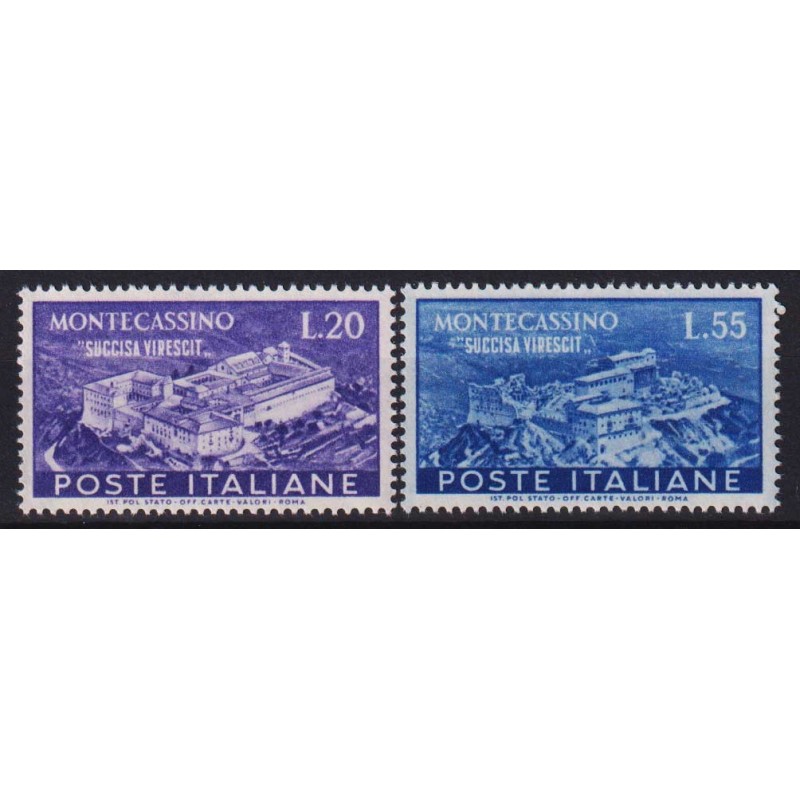 REPUBBLICA 1951 MONTECASSINO 2 V. G.I MNH**  | Filatelia Meloni