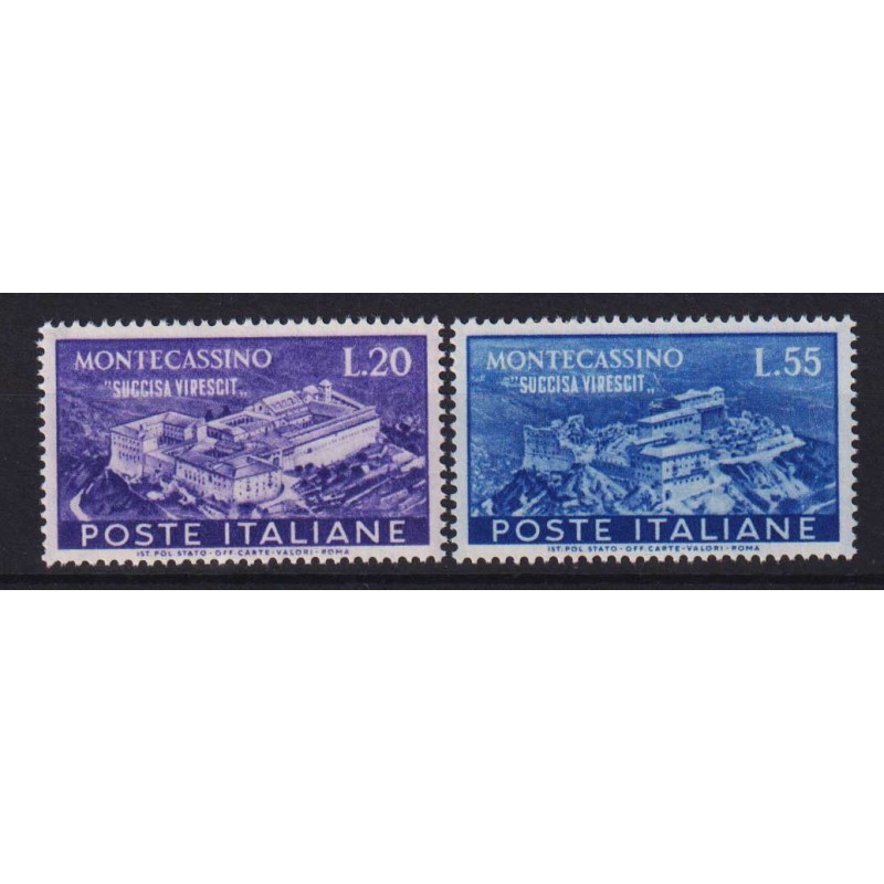 REPUBBLICA 1951 MONTECASSINO 2 V. G.I MNH**  | Filatelia Meloni