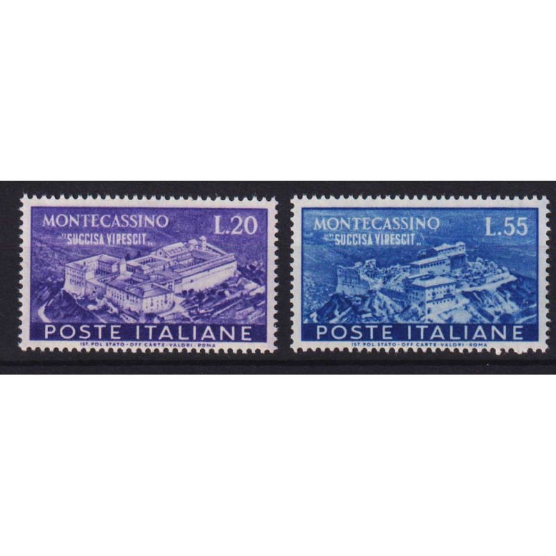 REPUBBLICA 1951 MONTECASSINO 2 V. G.I MNH**  | Filatelia Meloni