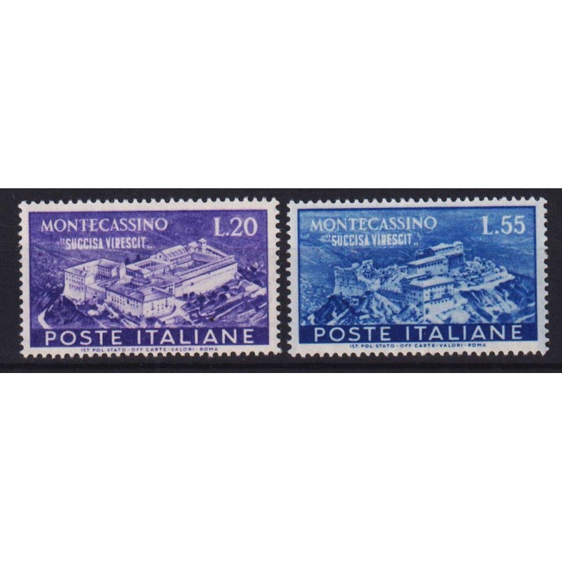 REPUBBLICA 1951 MONTECASSINO 2 V. G.I MNH**  | Filatelia Meloni