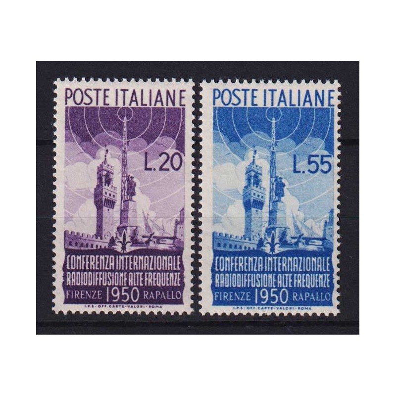 REPUBBLICA 1950 RADIODIFFUSIONE 2 V. G.I MNH**  | Filatelia Meloni