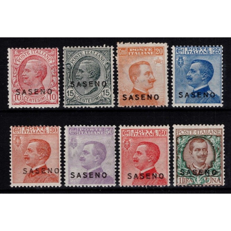 OCCUPAZIONI SASENO 1923 SERIE COMPLETA 8 V. G.I MNH**  | Filatelia ...