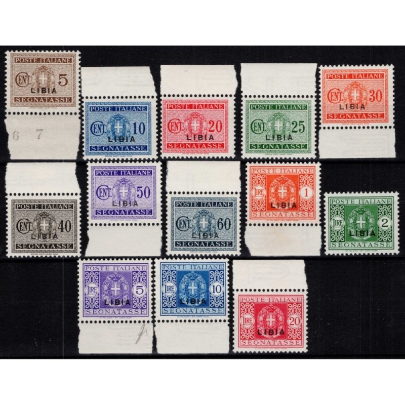 COLONIE LIBIA 1934 SEGNATASSE SERIE COMPLETA 13 V. G.I MNH** CENTRA...