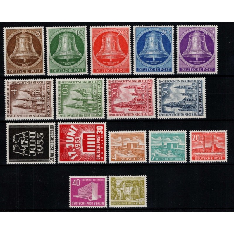 GERMANIA BERLINO 1953 ANNATA COMPLETA 16 V. G.I MNH**  | Filatelia ...