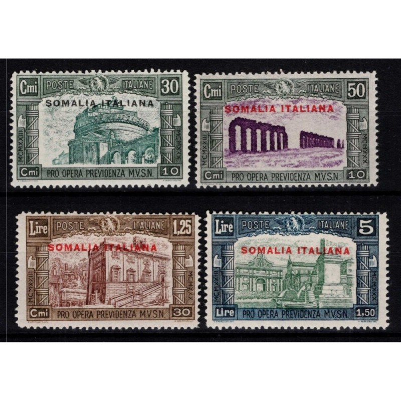 COLONIE SOMALIA 1930 MILIZIA II 4 VALORI G.I MNH** CERT.  | Filatel...