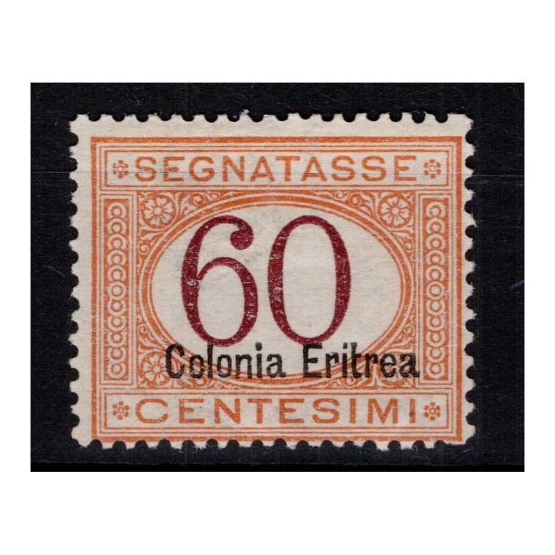 COLONIE ERITREA 1926 SEGNATASSE 60 CENTESIMI N.25 G.I MNH**  | Fila...