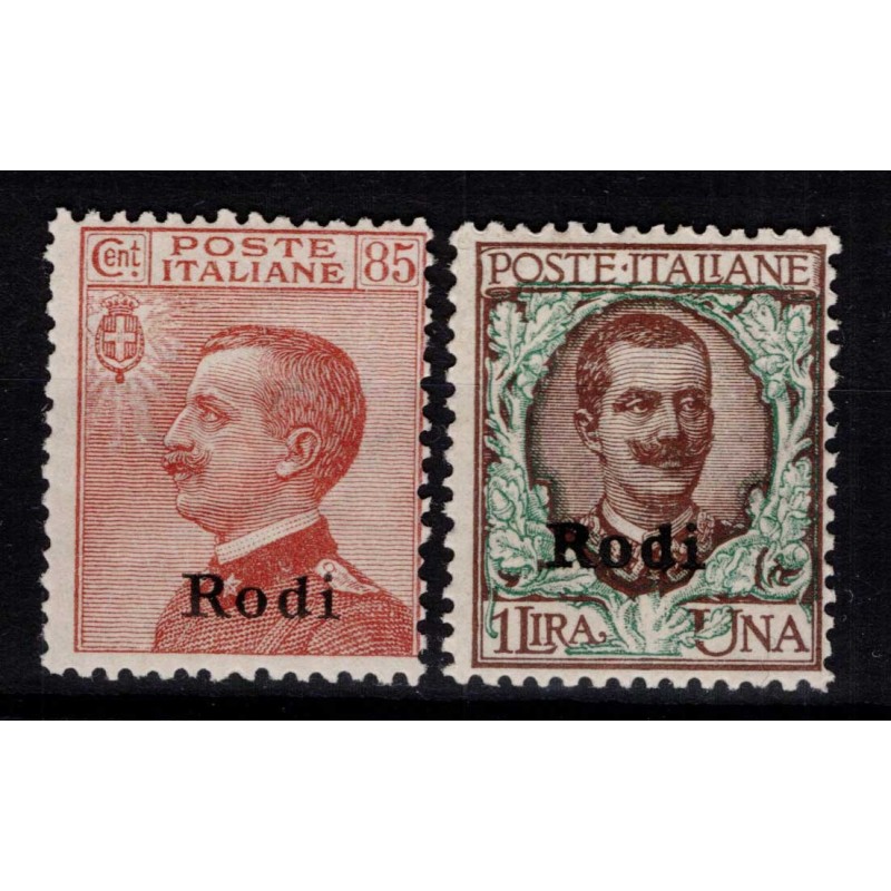 EGEO RODI 1922-23 FRANCOBOLLI D'ITALIA SOPR. 2 V. N.13-14 G.I MNH**...